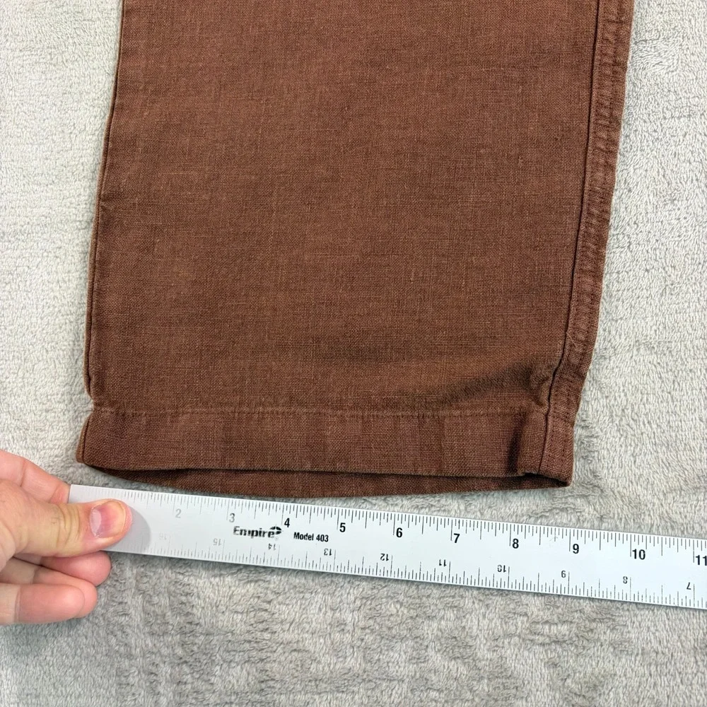 TODD SNYDER Straight Fit 100% Linen Beach Pants in‎ Cigar Men 2XL Drawcord NWT